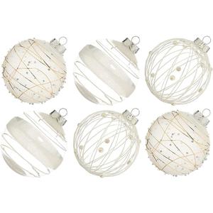 XmasExp Christmas Ball Ornaments Set, Shatterproof Christmastree Decorations,6ct Large Plastic Hanging Ornaments,100mm/4,White