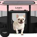 Love's cabin Pet Puppy Dog Playpen, Medium Dog Tent Crates Cage Indoor/Outdoor, Portable Exercise Playpen for Cat, Foldable Pop Up Dog Kennel Playpen with Carring Case (M, Pink)