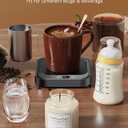 Mug Warmer - 40W Coffee Cup Warmer for Desk with Auto Shut Off, Smart Electric Candle Warmer with 4 Temp & Time Settings, Coffee Gifts for Beverage, Tea, Water, Milk in Home & Office (Black)