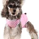 Etdane Dog Diapers Sanitary Panties Pet Period Onesie Surgical Recovery Suit After Surgery Wear for Female Male Dogs (S(Chest Girth: 15.4",Back Length: 11.4"), Pink Polka Dots)
