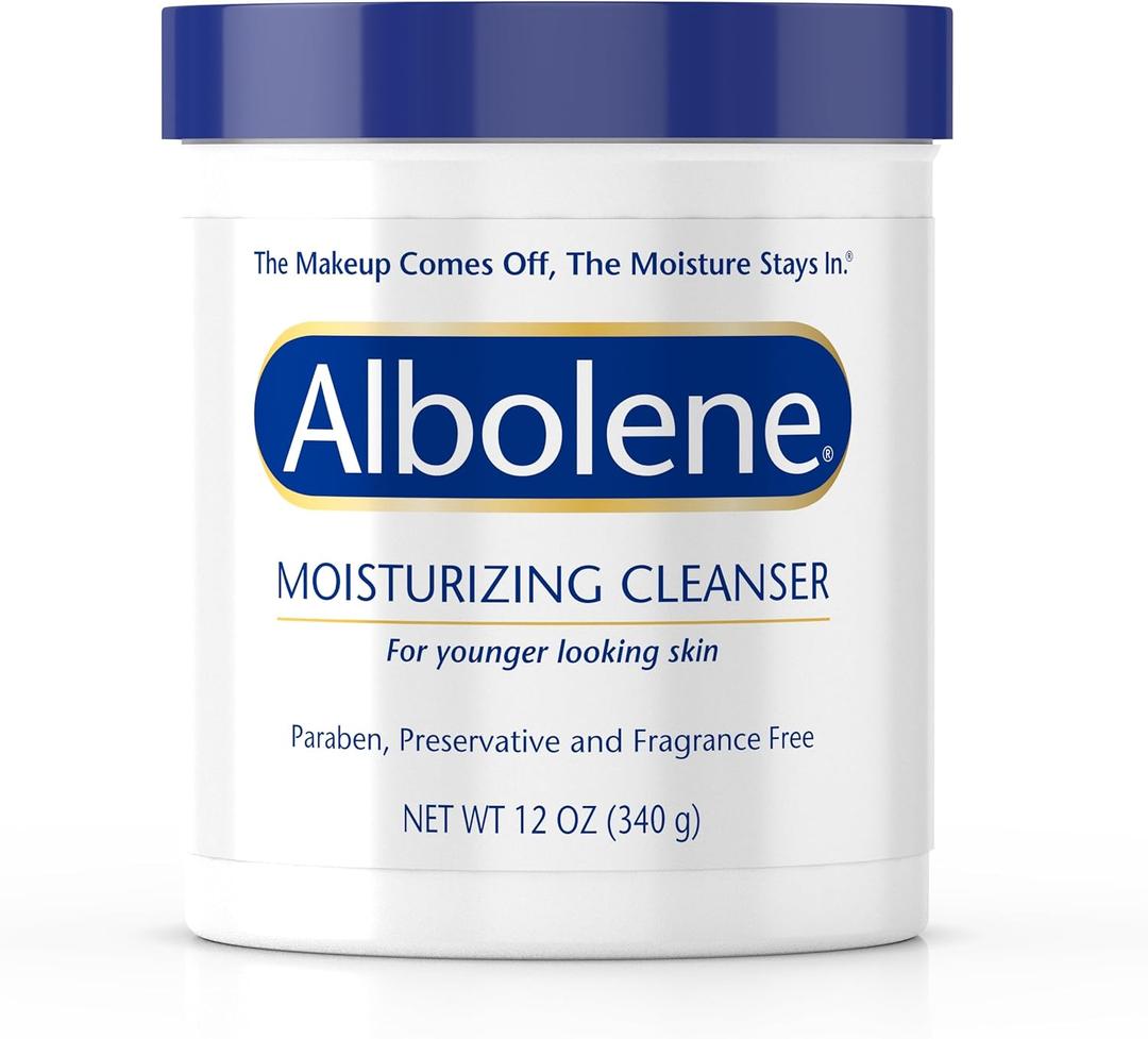 Albolene Face Moisturizer and Makeup Remover, Facial Cleanser and Cleansing Balm, Beta Carotene Fragrance Free Cream, 12 oz