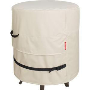 Porch Shield Patio Round Cooler Bar Table Cover - Waterproof Outdoor Ottoman Coffee Side Table Cover - 19.5D x 21H inch