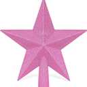 Christmas Tree Decoration, 8" Pink Christmas Tree Topper Star Accessories, Xmas Glitter 3D Bethlehem Tree Ornament, Waterproof Holiday Christmas Tree Topper Star Decorations for Home Indoor Outdoor