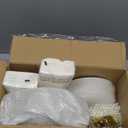 350 Pieces White Gold Plastic Dinnerware Set, Gold Disposable Plates for Party, Graduation, Include 100 White Plates with 150 Plastic Cutlery, 50 Napkins and 50 Cups