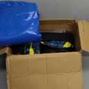 47'' Heavy Duty Snow Tube with Premium Canvas Cover and 4 Foam Filled Handles, Inflatable Snow Sled for Kids and Adult, Thickened Hard Bottom Snow Tubes for Winter Outdoor Fun Sledding