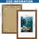 Hongkee 12x18 Frame Set of 2, Rustic Brown Wood Style, Display 12 x 18 Poster without Mat or 8.5x11 Picture with Mat, Wall Mounting Horizontal and Vertical