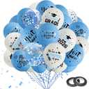 75Pcs Light Blue Graduation Balloons Decorations Class of 2026 Graduation Party Supplies with Grad Balloon Ribbons for Grad Party Decoration