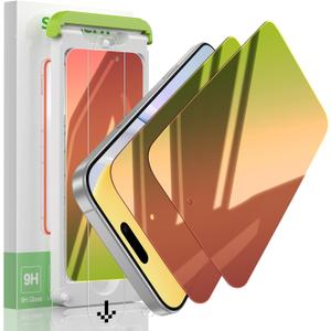 2 Pack Privacy Screen Protector Compatible for iPhone 17 Pro Max, Red to Green Gradient Anti-Spy Glass Film, Shatterproof, Anti-Scratch, Touch Sensitive, No Bubbles Installation ToolNot Compatible with iPhone 17 Pro (Colorful)