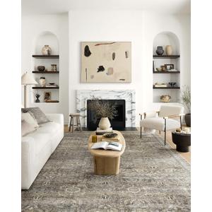 Loloi Layla Collection LAY-13 Antique/Moss 7'-6" x 9'-6" .13" Thick Area Rug, Soft, Durable, Vintage Inspired, Distressed, Low Pile, Non-Shedding, Easy Clean, Printed, Living Room Rug Antique / Moss, 7'6" x 9'6" (Rectangular)