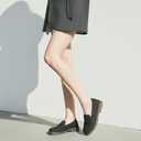 Jucvoeci Penny Loafers for Women Business Casual Shoes Womens Platform Chunky Loafers Comfortable Dressy Slip On Work Shoes Suede Black Size 8