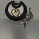 Puroma Keyed Padlock, Stainless Steel Discus Lock Heavy Duty Lock with 2 keys