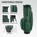 Lightweight Golf Stand Bag with 14 Way Full-Length Dividers, 7 Zippered Pockets and Rain Cover, with Handles and Dual Strap
