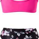 SUUKSESS Women Cutout Bikini Sets Push Up High Waisted Swimsuits 2 Piece (Pink, M)
