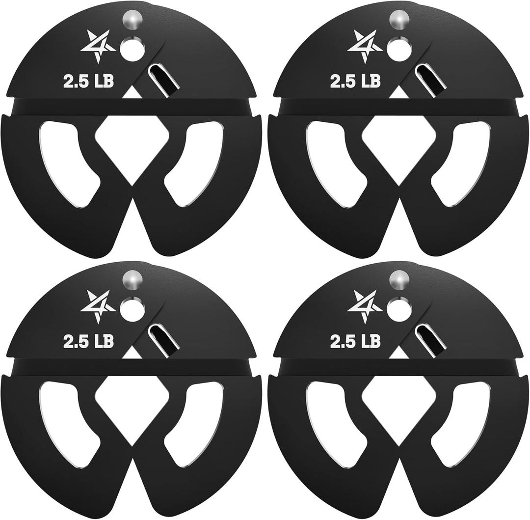 Yes4All Fractional Dumbbell Weight Plates, 2.5 LB Fractional Plates Pair & 4 Pieces Set, Micro Loading Clip On Weights for Strength Progression, Compatible with Rubber Hex & Adjustable Dumbbells
