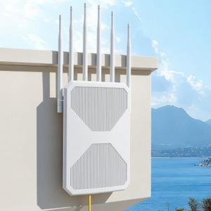 2026 AX1800 Outdoor WiFi 6 Extender, Long Range Outdoor WiFi Extender Signal Booster, IP65 Weatherproof Outdoor Wireless Access Point with PoE, Gigabit Ports for Garage, Farm, Yard, RV, Dock,Starlink