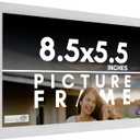 CountryArtHouse 8.5x5.5 Frame White Solid Wood Picture Frame Includes UV Acrylic Shatter Guard Front, Acid Free Foam Backing Board and Hanging Hardwar