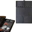 2 x Silicone Griddle Tools Mat For Blackstone Silicone Spatula Grill Mat with Drip Pad Outdoor Bbq Grill Mats Grill Side Shelf Mat for Blackstone Griddle