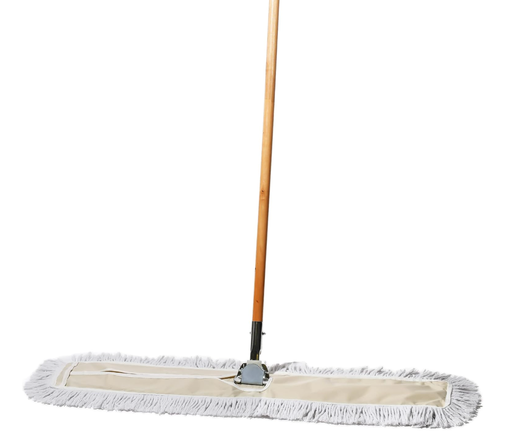 Tidy Tools Commercial Dust Mop & Floor Sweeper, 36 in. Dust Mop for Hardwood Floors, Cotton Mop Head, Wooden Broom Handle, Industrial Dry Mop for Floor Cleaning & Janitorial Supplies