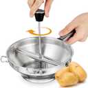 DOITOOL Food Mill Stainless Steel, Food Mill for Tomato Sauce, Applesauce, Puree, Mashed Potatoes, Jams, Food (Silver)