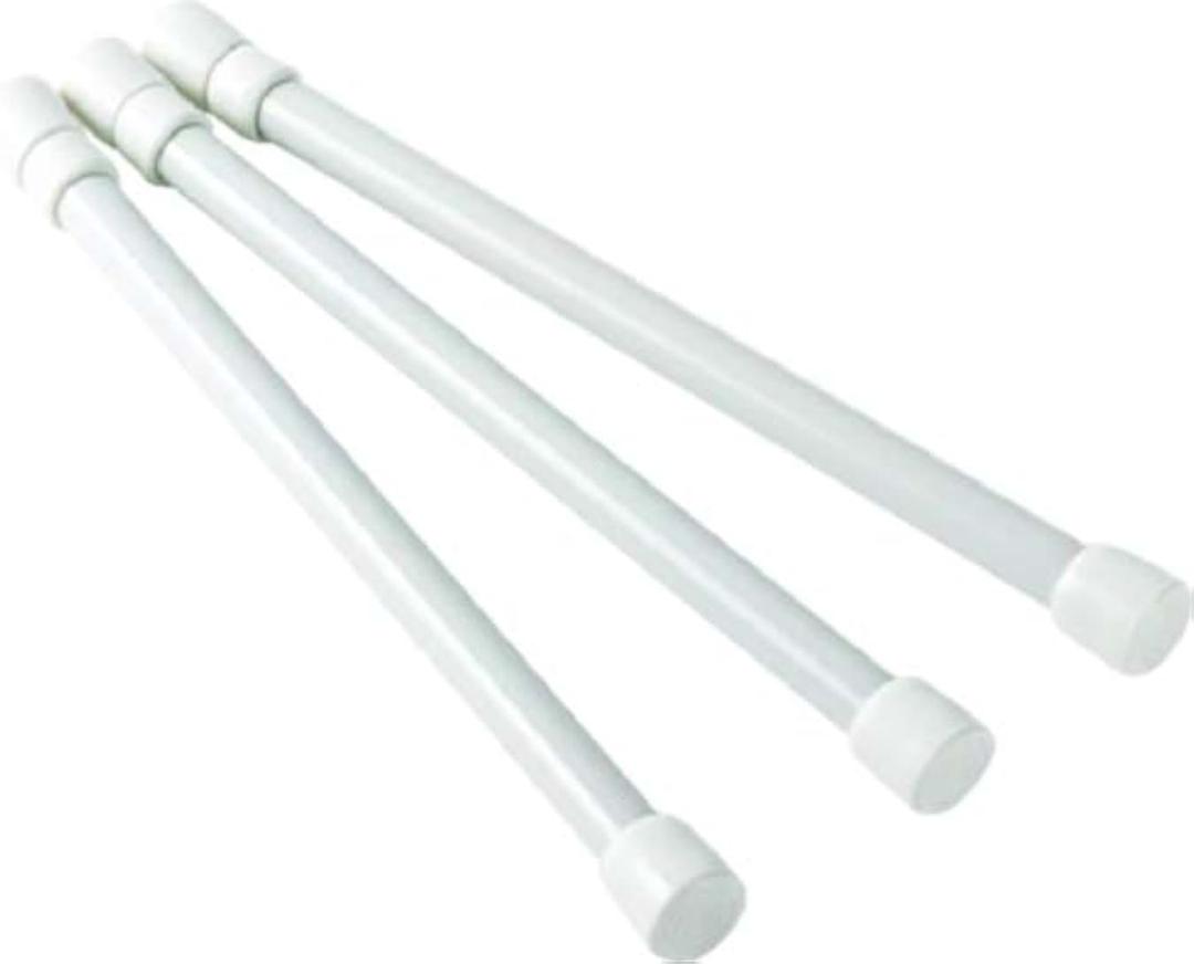 ESM Camco RV Cupboard Bars 3 Pack 44063 - White, Metal, Glossy Finish