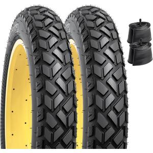 2-PCS 20" Heavy Duty Fat E-Bike Tires 20 x 4.0/102-406 20 x 3.0 and Heavy Duty Bike Tubes Scharder Valve Compatible with 20x4.0 20x3.0 E-Bike All-Terrain Directional Tread Bicycle Tires and Tubes