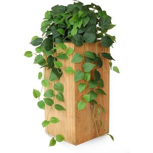 alyptus Fake Hanging Plants with Pot Artificial Decor Set of 2 Indoor Realistic Silk Devil's Ivy Hanging Potted Plants Faux Trailing Plant Pothos Vines for Office Shelf Decoration (Green)