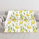 Lemon Throw Blankets 50"x40" Lightweight Flannel Fleece Cozy Soft Blanket Home Decor for Couch Bed Sofa Bedroom Living Room Travel Birthday Christmas All Season