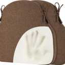 Brown Winsor Chair Cushions with Ties, Dining Kitchen Chair Seat Pads Non Slip Removable Washable Cover 17"x16" 2 Pack