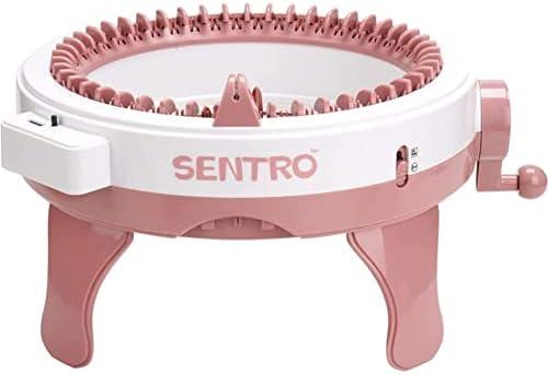 PureZoneA SENTRO/SANTRO 48 Needles Knitting Machine with Row Counter and Plain/Tube Weave Conversion Key, Efficiently DIY Scarf Hat Sock