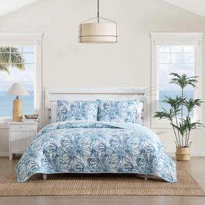 Tommy Bahama - King Quilt Set, Luxurious Bedding with Matching Shams, Coastal Inspired Room Essentials (Aubrey Blue, King)