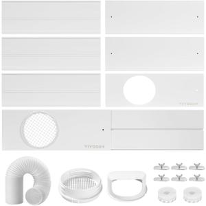 VIVOSUN Portable AC Sliding Door Vent Kit, 16.9"/21.2"-88.6" Length Adjustable, Fits 5.1" & 5.9" Exhaust Hose for Sliding Doors or Windows, 5.9” Exhaust Hose Included