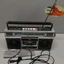 QFX J-220BT Silver Boombox MP3 Conversion from Radio to Cassette with 4-Band (AM, FM, SW1, SW2) Radio with Bluetooth, Dual 3" Speakers, Built-in Microphone, Recorder, 3-Band Equalizer
