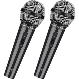 Facmogu 2PCS Fake Microphone for Kids, Plastic Pretend Play Toy for Karaoke Costume, Kids Mic Props for Halloween Christmas Cosplay Music Birthday Party Favors (Black) Facmogu 2PCS Fake Microphone for Kids, Plastic Pretend Play Toy for Karaoke Costume, Kids Mic Props for Halloween Christmas Cosplay Music Birthday Party Favors (Black)