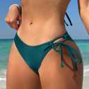 BIKINX Women's Bikini Bottom Side Tie Cheeky Bathing Suit High Cut Swimsuit (XL)