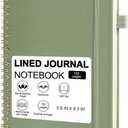 Harphia College Ruled Hardcover Notebook for Work and Study. Lined Spiral Journal, 152 Pages, 100gsm Paper, Journals for Writing - A5(6"x8") (Green)