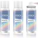Yosca Body Glitter Spray, 3Pcs Holographic Silver Travel Shiny Glitter Spray for Body Hair Clothes Pride Accessories, Long-Lasting Shimmer Powder Hairspray for Festival Concert Party Rave Accessories