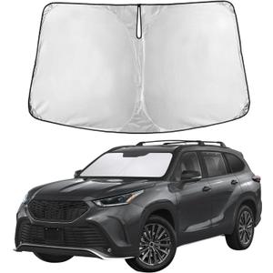 EcoNour Windshield Sunshade Compatible for Toyota Highlander 2020-2024 2025 2026, Sun Visor for Front Windshield & Window Sun Shade Cover, UV Heat Blocker & Protector, Car Accessories