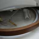 LED Ring Chandelier Dimmable Gold Walnut Wood Chandeliers, 30W Downlight