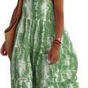 PRETTYGARDEN Women Summer Dresses 2026 Spaghetti Strap Scoop Neck Floral Maxi Dress Flowy Boho Long Sundress with Pockets (Medium, Grass Green)