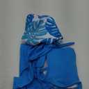 Girls Swimsuit Halterneck Tankini for Girls Two Piece Swimsuit Tropical Printed Swim Shorts Ruched Bathing Suit 9-16T (11-12 Years, Blue)