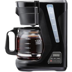 Proctor Silex FrontFill Drip Coffee Maker, Digital & Programmable, 12 Cup Glass Carafe, Black and Silver (43685PS)