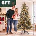 6FT Pre-Lit Artificial Christmas Tree, 300 Warm White LED Lights