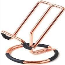 ZIGMA MOBILES 360 Rotatable Mobile Phone Stand Folding Cell Phone Stand, Fully Adjustable Foldable Desktop Phone Holder Compatible with Phone 16 15 14 13 12 11 Pro Xs All Phones (Rose Gold, Hallow)