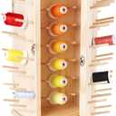 New brothread 129 Spools(DIY) 360 Fully Rotating Wooden Thread Rack/Thread Holder Organizer with Double Doors(Inner Space Hold  500M Thread Spools) for Sewing, Quilting, Embroidery, Hair-braiding