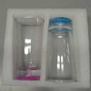 12oz Iceberg Clear Glass Cup, Pink and Blue Set of 2 Cocktail and Drinking Cups, Creative Gift for Couple Engagement Wedding Bride and Groom