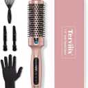 Terviiix Thermal Brush Get Voluminous Style, Quick Heating Hot Brush, Ceramic Tourmaline Ionic Heated Curling Iron, Digital Display 9 Temperatures Curling Wand, Dual Voltage, 1.5 Inch