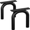 Orgerphy 18 Black U-Shape Metal Table Legs (2PCS)| Coffee Table Legs Heavy Duty Furniture Legs Bench Legs | Mid Century Modern Metal Legs for Coffee Table Furniture Bench Legs (18H x 15W)