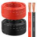 6 Gauge Wire 50 Feet, 6 AWG Pure Copper Wire, 6AWG Red and Black Oxygen Free Stranded Low Voltage Wire for Solar Panel, Automotive, Audio Auto, LED Lighting, Generator(6 AWG 50FT)