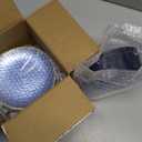 Rubtlamp 100 Pcs Clear Blue Gold Plastic Plates, Clear Hammered Plastic Plates, Blue Party Platos, Disposable Salad/Dessert Platos, 7-Inch Disposable Dessert/Appetizer Platos Perfect For Party