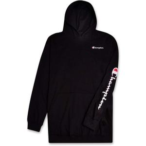Champion Lightweight Hoodie Big and Tall - Men Pullover Jersey Hoodie Sweatshirt (X-Large Tall, Black)